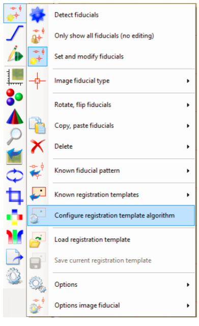 Select the 'Configure registration template algorithm' option.