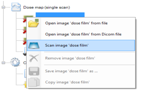 Select 'Scan image dose film'