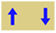 Icons for adjustment up and down arrows.