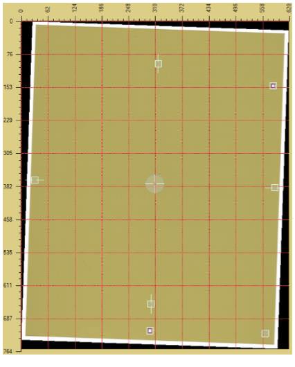 Screenshot of Registration Template Design screen featuring 4 general fiducial markers.