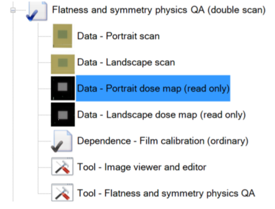Image showing the following option selected: Data - portrait dose map (read only).