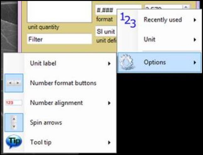 Screenshot of panel options.