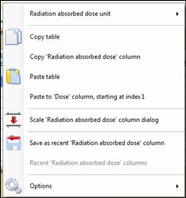 Screenshot of calibration options.