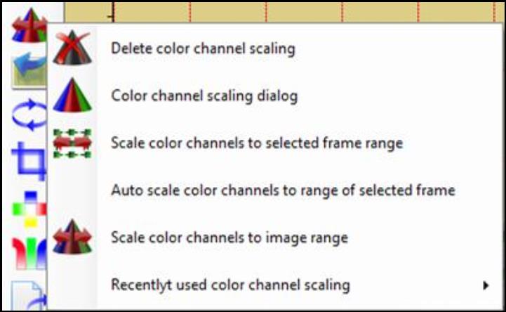 Screenshot of color range selector options.