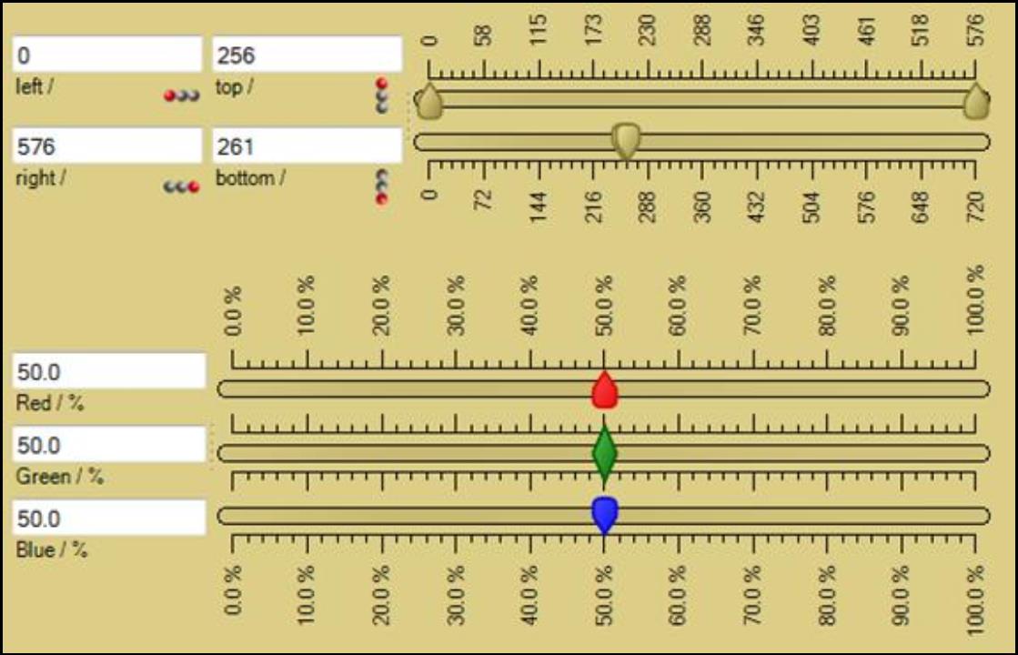 Screenshot of 'Ratio of original and calibrated color along path'.