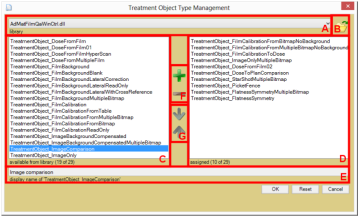 Screenshot of object type management panel.