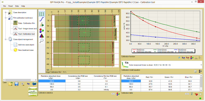 Screenshot of calibration tool