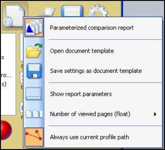 Screenshot of report options.