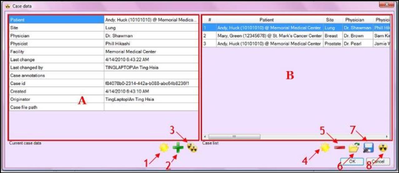 Screenshot of case data window.