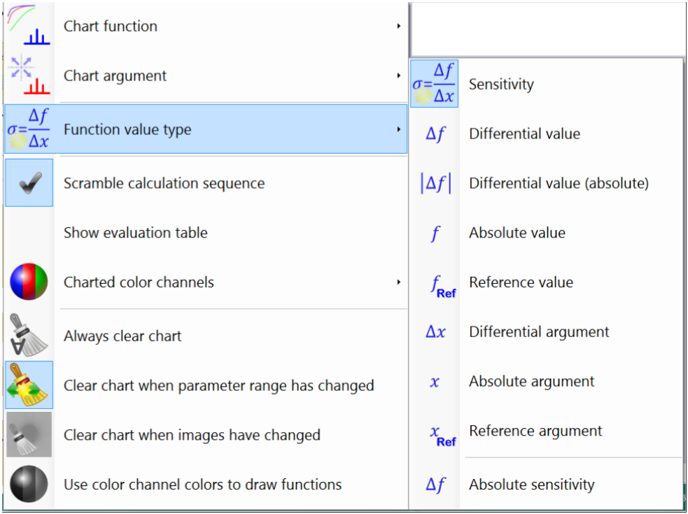 Screenshot of options under 'Function value type'.