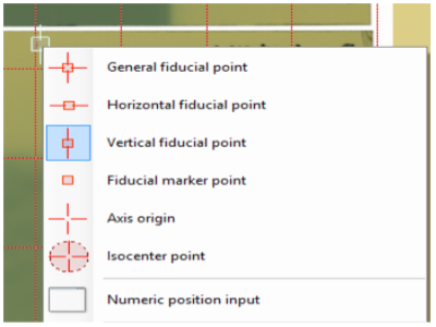 Fiducial selection screen.