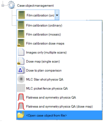 Screenshot of the 'Open case object from file' option.