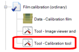 Image showing the option 'Tool - calibration tool' being selected.