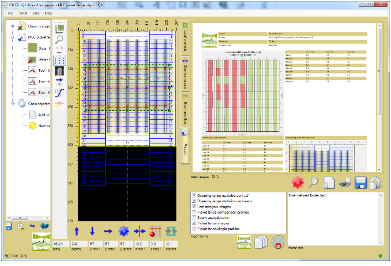 Screenshot of Picket Fence Test Summary.