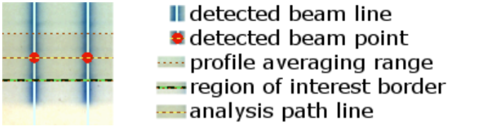 Key to beam line detection icons.