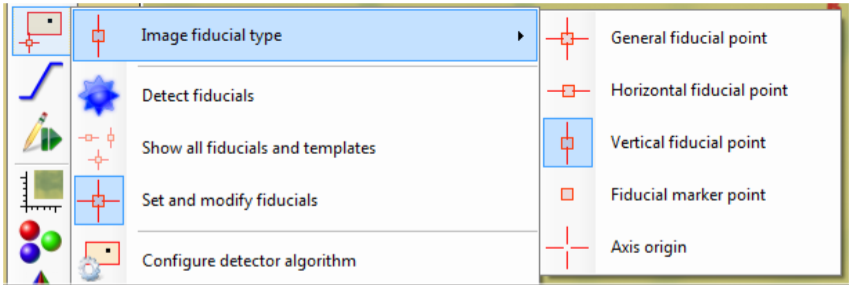 Select 'Image fiducial type' to choose the wanted type.